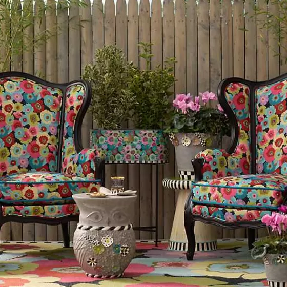 Tappeto MacKenzie-Childs in Stile Floreale - 8'x10' Ideale per Interni ed Esterni, Design Esclusivo con Motivi Botanici