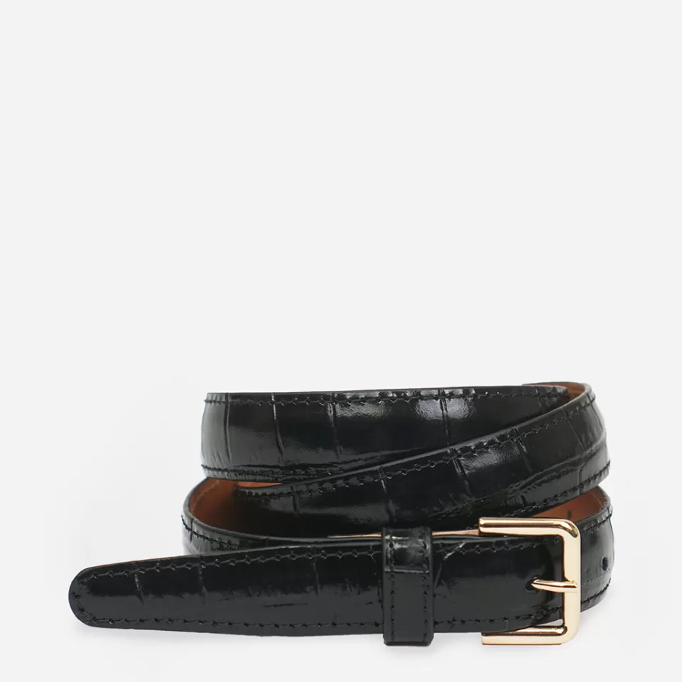 Cintura Barbara in Pelle di Coccodrillo - Flattered Accessorio Moda Elegante Unisex