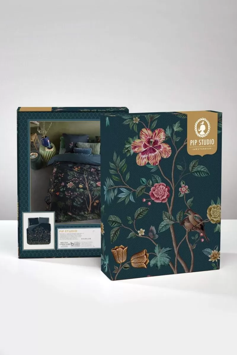 Copriletto Elegante PIP STUDIO 'Il Paradiso' - Blu Notte in Offerta Speciale
