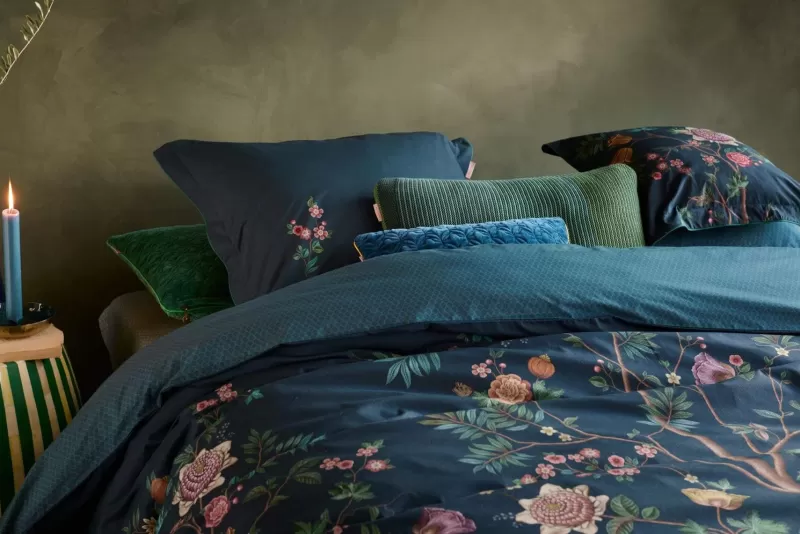 Copriletto Elegante PIP STUDIO 'Il Paradiso' - Blu Notte in Offerta Speciale