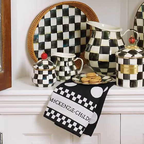 MacKenzie-Childs: Asciugapiatti Eleganti in Stile Puntinato Bianco e Nero, Confezione da 3 - Offerta Imperdibile!