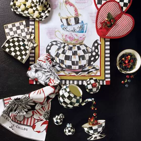 Set di 3 strofinacci decorativi in stile zig-zag - Contrasto elegante bianco/nero - Collezione MacKenzie-Childs