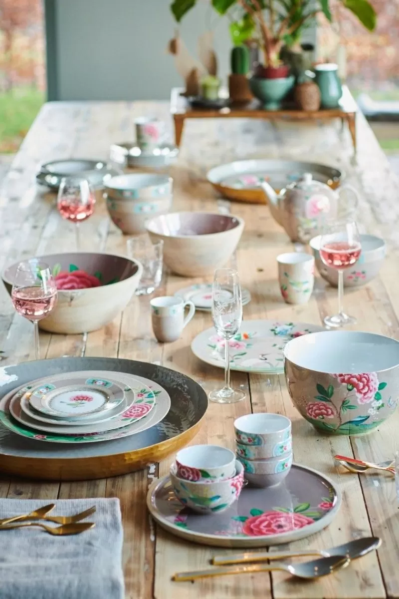 Pip Studio Teiera Elegante con Delicati Uccelli - Design Esclusivo in Tonalità Khaki, Formato Grande