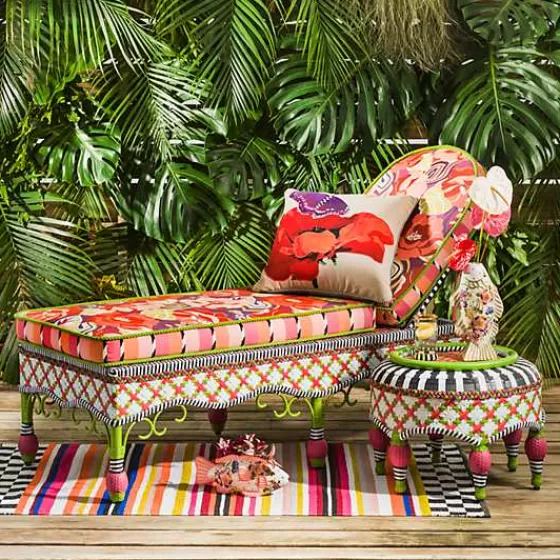 Chaise Lounge da Esterno con Stampa Vivaci Papaveri - Promozione Imperdibile MacKenzie-Childs