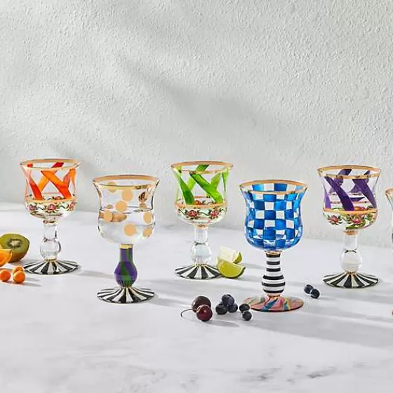 Calici Regali in Stile Carnevale - Set Elegante con Design a Contrasti di MacKenzie-Childs | Disponibili per l'Acquisto Online