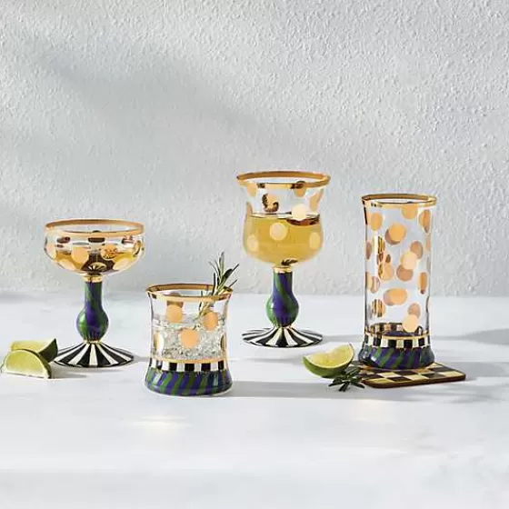 Bicchieri Tumbler Eleganti in Tonalità Viola e Verde, Coppia da Collezione - Design Esclusivo MacKenzie-Childs