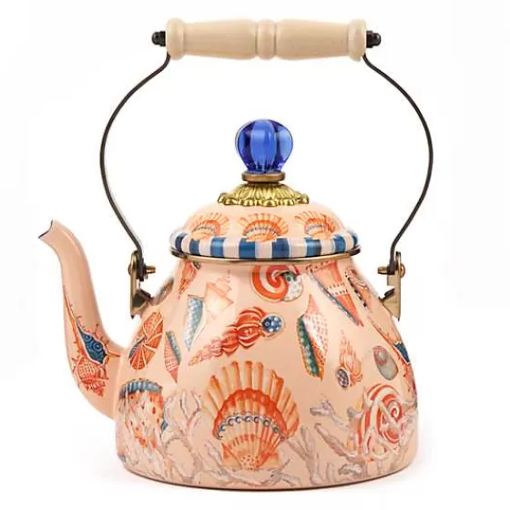 Bollitore Elegante MacKenzie-Childs con Conchiglie | 2 Quarti, Design Marino - Outlet Esclusivo