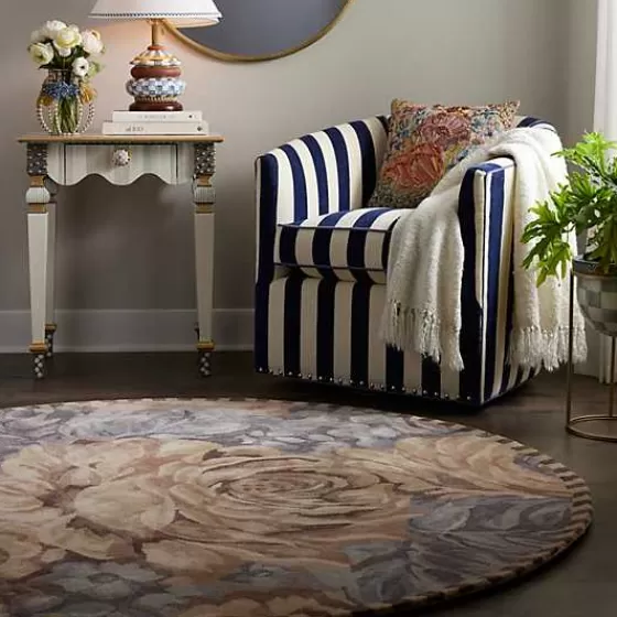 Tappeto Elegante Rosa Coco - Forma Tonda 150cm, Design Esclusivo MacKenzie-Childs per Interni - Arredamento Casa Collezione