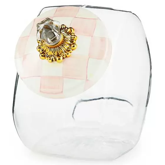 Biscottiera Vintage MacKenzie-Childs con Coperchio Floreale a Quadretti - Contenitore Elegante per Dolci