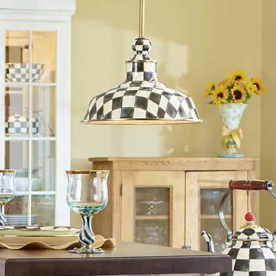 Lampada a Sospensione Rustica con Motivo Geometrico - Design Esclusivo MacKenzie-Childs | Illuminazione D'Atmosfera per Ambienti Eleganti | Modello 12 Pollici | Top Vendite Stagionali