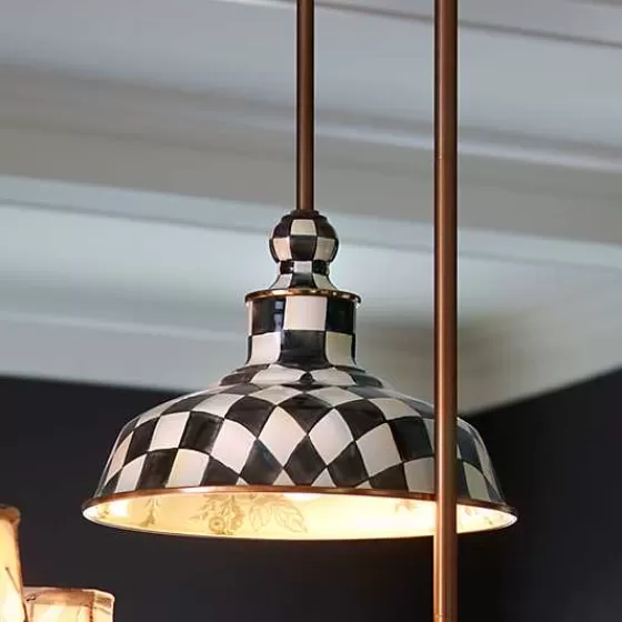 Lampada a Sospensione Rustica con Motivo Geometrico - Design Esclusivo MacKenzie-Childs | Illuminazione D'Atmosfera per Ambienti Eleganti | Modello 12 Pollici | Top Vendite Stagionali