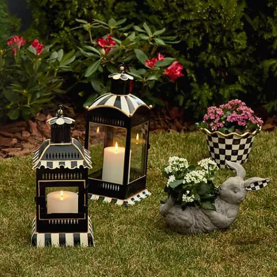 Vaso Artigianale da Esterno MacKenzie-Childs | Modello Courtly 8 in Ceramica Smaltata - Offerta Lampo per Giardinaggio Elegante