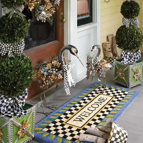 Vaso Artigianale da Esterno MacKenzie-Childs | Modello Courtly 8 in Ceramica Smaltata - Offerta Lampo per Giardinaggio Elegante