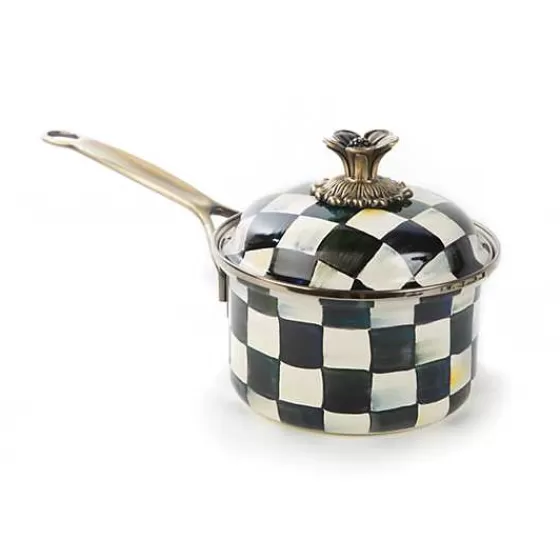 MacKenzie-Childs Casseruola Regale 1 Quarto - Motivo Scacchi Elegante con Dettagli Artigianali