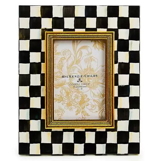 Saldi Estivi: Cornice Decorativa MacKenzie-Childs 15x20cm - Motivo Geometrico Vittoriano con Design Esclusivo