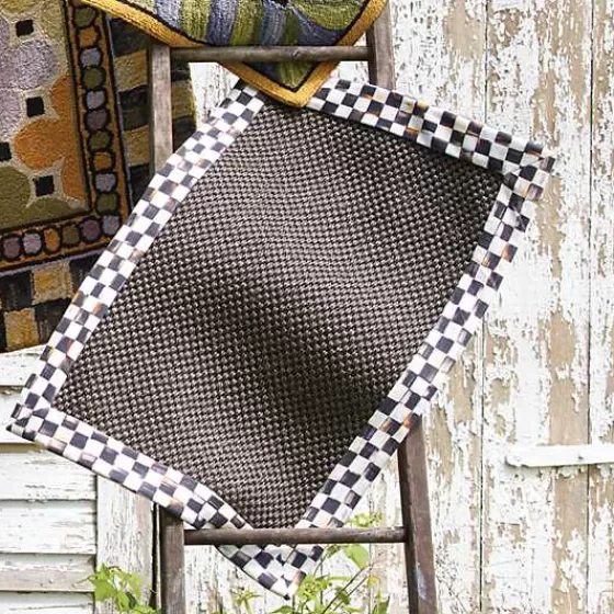 Tappeto Elegante in Sisal Nero con Motivo Scacchi - Dimensioni 60x90 cm | Collezione Esclusiva MacKenzie-Childs