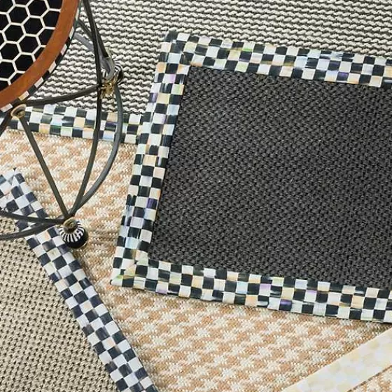 Tappeto corridore in sisal nero con motivo elegante - 80x275 cm | Collezione esclusiva MacKenzie-Childs