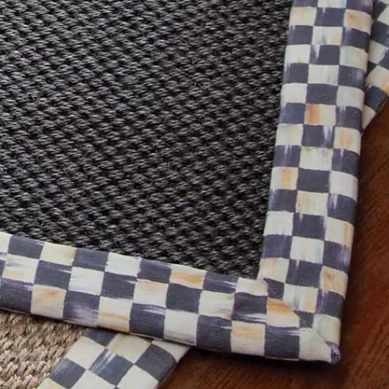 Tappeto corridore in sisal nero con motivo elegante - 80x275 cm | Collezione esclusiva MacKenzie-Childs