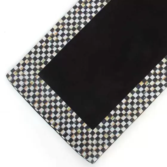 MacKenzie-Childs | Tovaglietta Elegante Nera con Motivo Scacchi Regali - Novità Collezione