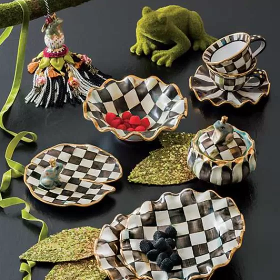 Ciotola Elegante per la Prima Colazione in Ceramica Scanalata - Quadri Corteo Reale Design Esclusivo MacKenzie-Childs Outlet Originale