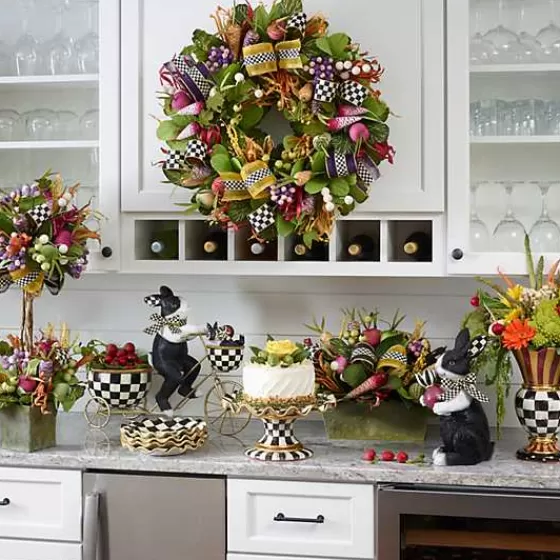 MacKenzie-Childs - Piatto da Dessert in Ceramica Scanalato con Design Courtly Check - Offerta Limitata

（，