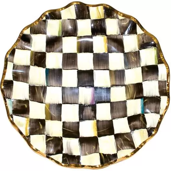 MacKenzie-Childs - Scacchi Regali Piatto Fondina Scanalato in Ceramica, Novità per Tavole Raffinate