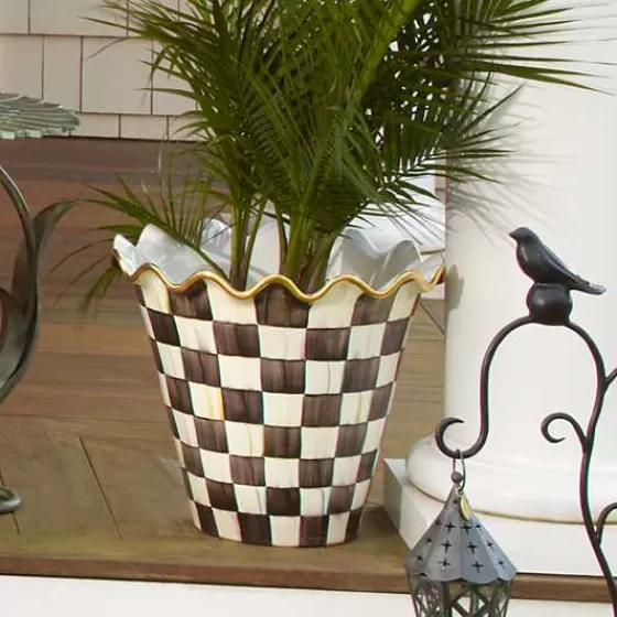 Vaso in Ceramica Maxi per Giardino con Design a Scacchi Regali - Collezione MacKenzie-Childs