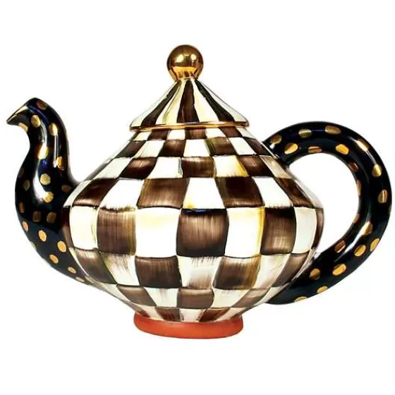 Teiera Artigianale MacKenzie-Childs in Ceramica - Motivo Courtly Check Elegante, Consegna Rapida Online