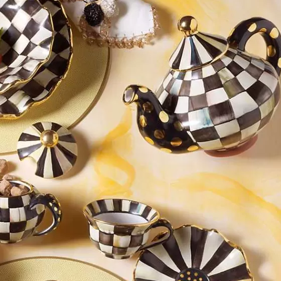 Teiera Artigianale MacKenzie-Childs in Ceramica - Motivo Courtly Check Elegante, Consegna Rapida Online