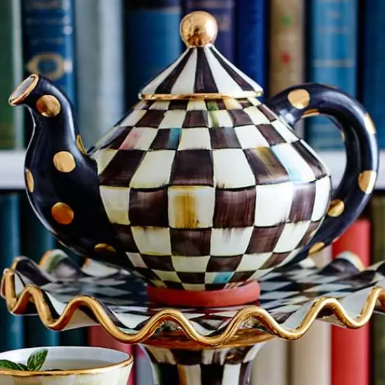 Teiera Artigianale MacKenzie-Childs in Ceramica - Motivo Courtly Check Elegante, Consegna Rapida Online