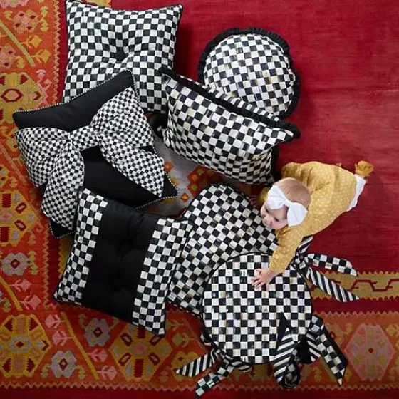 Cuscino Elegante in Tessuto Scacchi Reali - Collezione MacKenzie Childs in Promozione Esclusiva