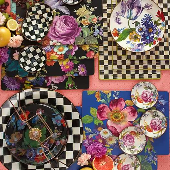 Set 4 Rotelle Courtly Check con Base in Sughero - Offerta Lampo MacKenzie-Childs