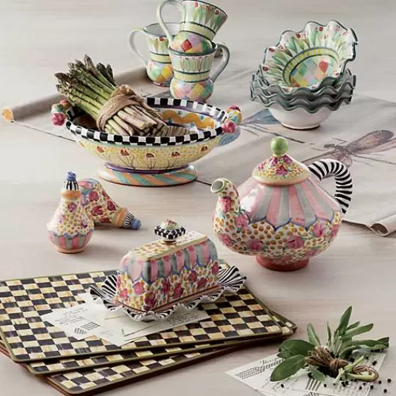 Set 4 Rotelle Courtly Check con Base in Sughero - Offerta Lampo MacKenzie-Childs