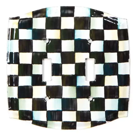 Elegante Quadretti Regali - Interruttore Doppio a Levetta con Rivestimento Decorativo MacKenzie-Childs | Stile Esclusivo per Arredamenti Ricercati