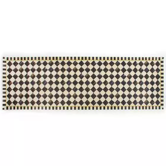 MacKenzie-Childs - Tappeto in Scacchi Eleganti, Formato Allungato 2,6 x 8 Piedi - Offerta Esclusiva!