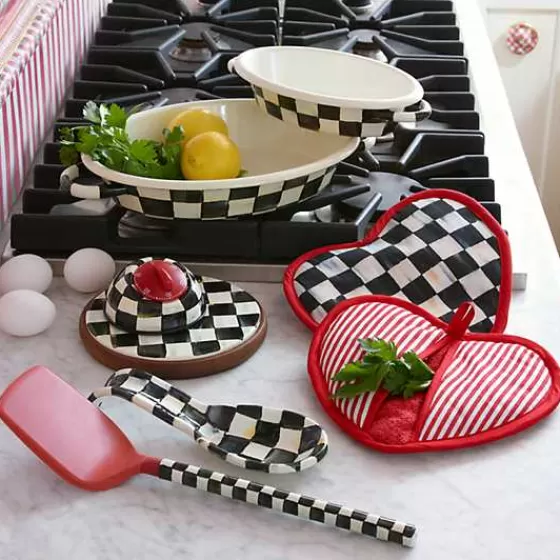 MacKenzie-Childs Terrina Ovale Media in Design Courtly Check con Sconto Esclusivo - Formato Medio per Gratinature Eleganti