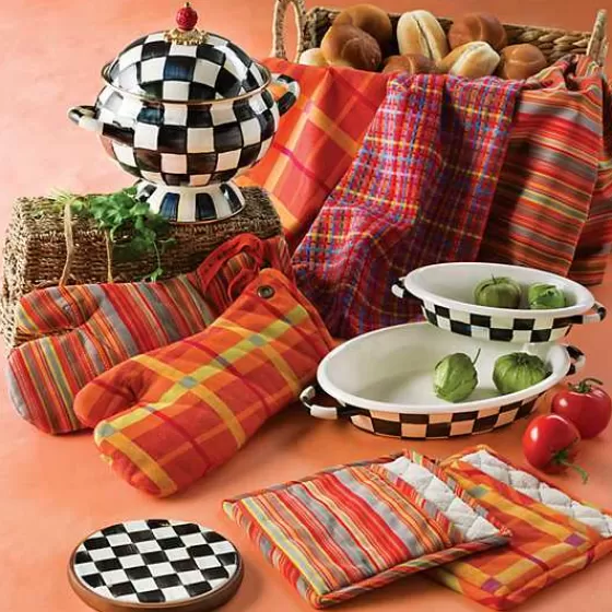 MacKenzie-Childs Terrina Ovale Media in Design Courtly Check con Sconto Esclusivo - Formato Medio per Gratinature Eleganti