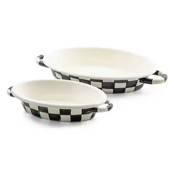MacKenzie-Childs Terrina Ovale Media in Design Courtly Check con Sconto Esclusivo - Formato Medio per Gratinature Eleganti