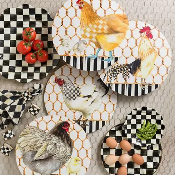 MacKenzie-Childs - Anelli Portatovaglioli Eleganti con Motivo Scacchi, Set da 4 Pezzi per Tavola Imbandita