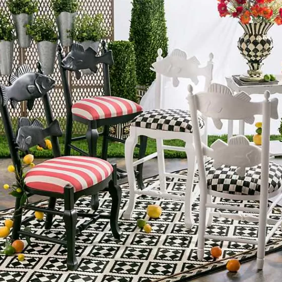 Sedia da Esterno Elegante con Motivo Pesci Courtly Check - Saldi su Design Esclusivo MacKenzie-Childs