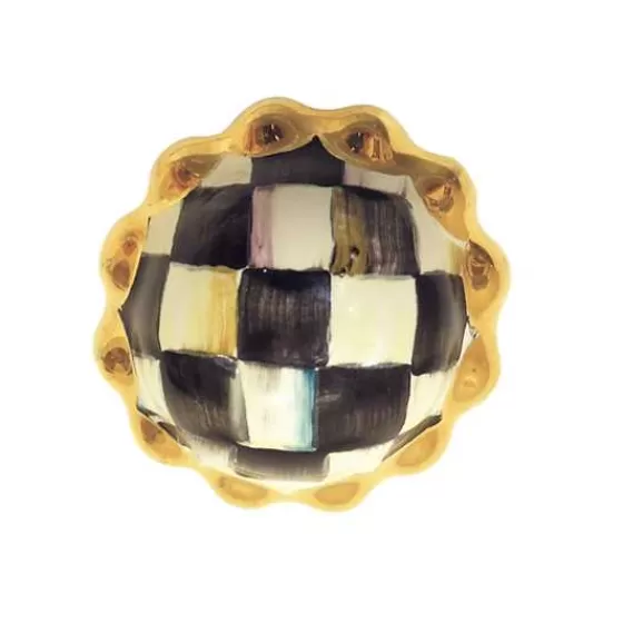 MacKenzie-Childs - Pomello Tondo in Ceramica con Motivo Elegante per Dolci, Nuova Collezione