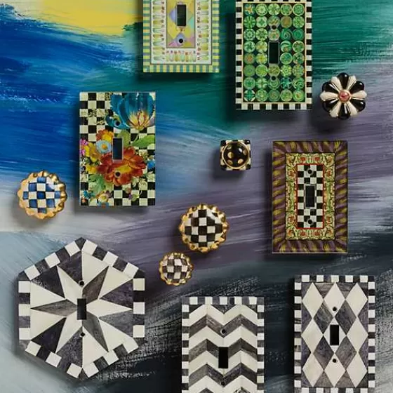 MacKenzie-Childs - Pomello Tondo in Ceramica con Motivo Elegante per Dolci, Nuova Collezione