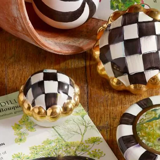 MacKenzie-Childs - Pomello Tondo in Ceramica con Motivo Elegante per Dolci, Nuova Collezione