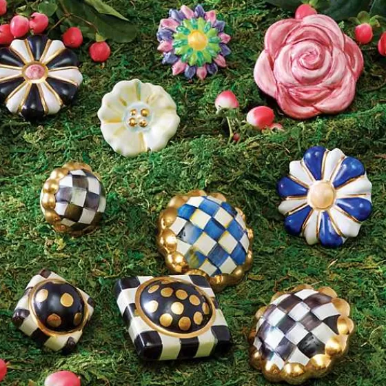 MacKenzie-Childs - Pomello Tondo in Ceramica con Motivo Elegante per Dolci, Nuova Collezione