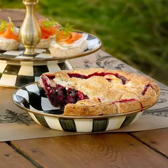 Piatto da Torta Elegante con Scacchi Regali - Design Esclusivo MacKenzie-Childs