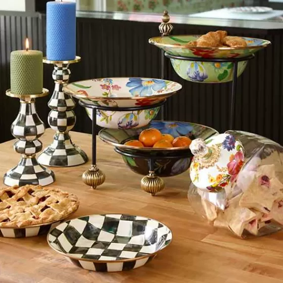 Piatto da Torta Elegante con Scacchi Regali - Design Esclusivo MacKenzie-Childs