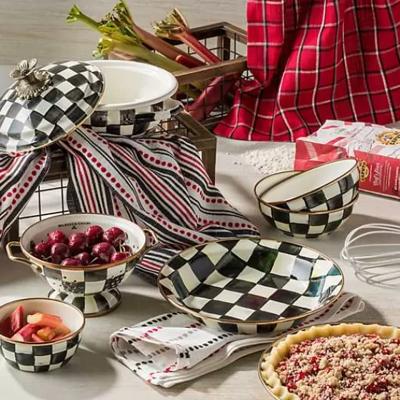 Piatto da Torta Elegante con Scacchi Regali - Design Esclusivo MacKenzie-Childs