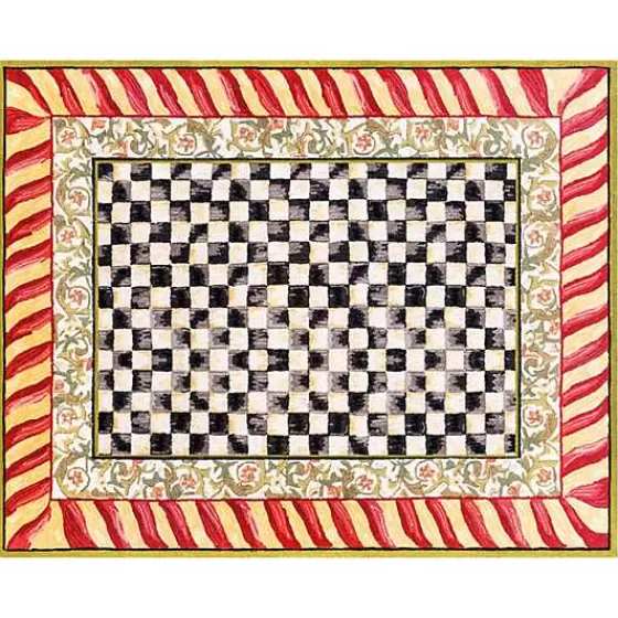 Tappeto Lavabile MacKenzie-Childs 8x10 Piedi - Quadretti Regali in Borgogna e Oro - Prezzo Speciale