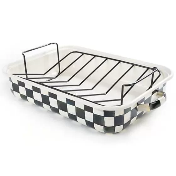 Teglia da Forno con Griglia Aggiuntiva - Collezione Courtly Check di MacKenzie-Childs, Design Elegante per Arrosti Perfetti