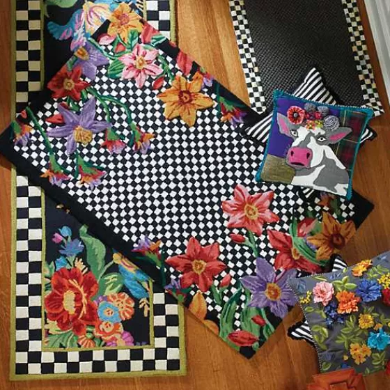 Cuscino Decorativo Quadrato con Balze e Motivo Scacchi Regali - Saldi MacKenzie-Childs
